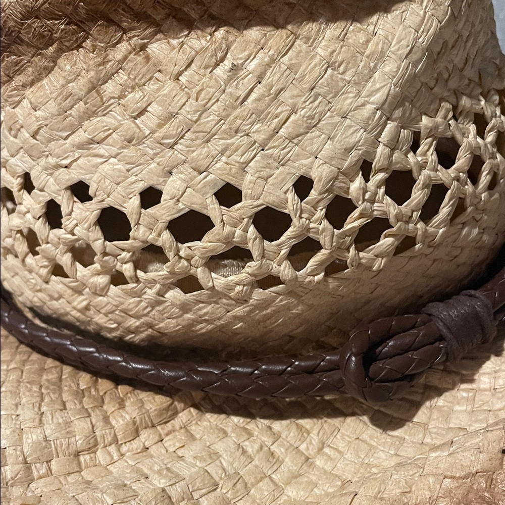 O'rageous Western Flexible Straw Hat Distressed Boho Festival Cowgirl Rodeo O/S - Picture 9 of 10
